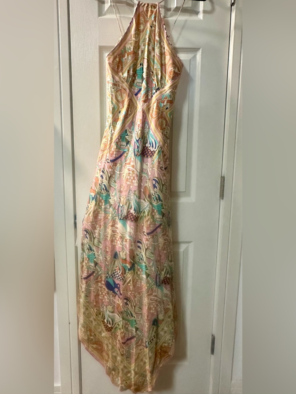 Nicole Miller Collection Pastel Abstract Print Maxi Dress size 10
